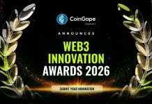 CoinGape Announces Web3 Innovation Awards 2026, Nominations Open